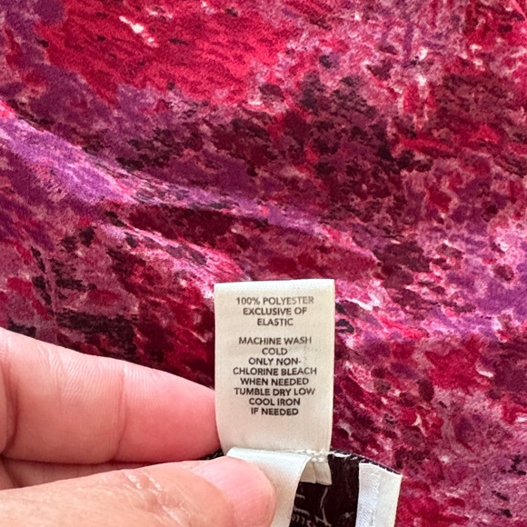 Gently Loved LOFT Vibrant Colorful Sheer Off Shoulder Blouse - Picture 5 of 8